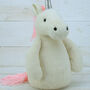 Unicorn Plush Door Stop, With Silver Sparkly Horn, thumbnail 1 of 3