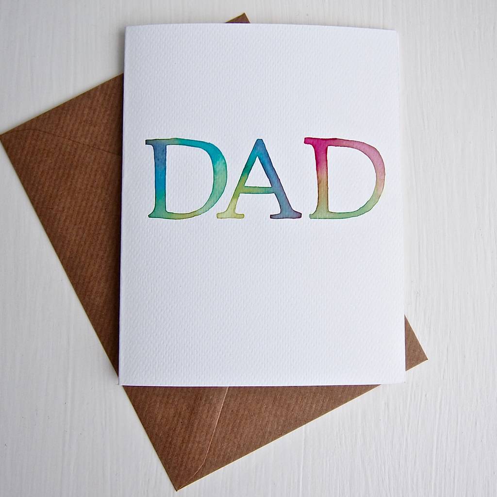 Handmade Watercolour Fathers Day Dad Birthday Card By Kabinshop 