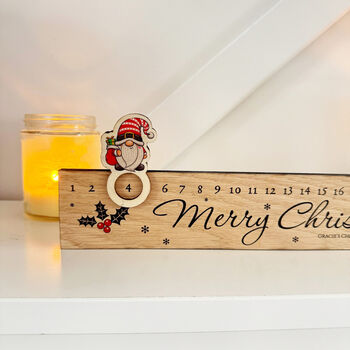 Personalised Wooden Christmas Advent Countdown Slider Keepsake, 5 of 8