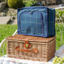 Personalised Blue Tweed Two Person Picnic Hamper, thumbnail 3 of 11