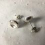 Silver Crater Stud Earrings, thumbnail 3 of 7