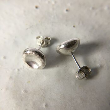Silver Crater Stud Earrings, 3 of 7