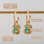 Turquoise And Gold Vermeil Plated Drop Statement Hoops, thumbnail 6 of 7