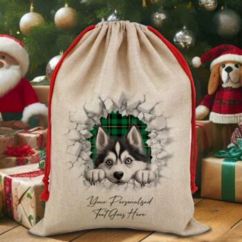 Personalised Christmas Husky Break Through, 6 of 10