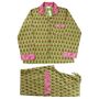 Block Printed Green And Pink Floral Cotton Pyjamas, thumbnail 6 of 6