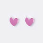 Pink Mirror Heart Stud Earrings, thumbnail 2 of 4