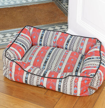 Aztec Bolstered Dog Sofa Bed, 4 of 7