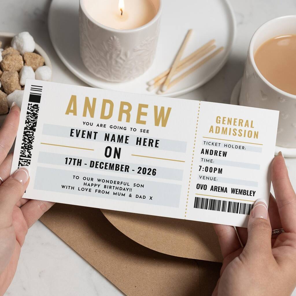 Personalised Concert Ticket Voucher For Son's Birthday, 1 of 4