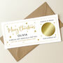 Personalised Christmas Surprise Scratch Card: Stars And Gold Circle Design, thumbnail 3 of 8