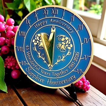 45th Sapphire Anniversary Sundial Gift Celebration Present, 5 of 10