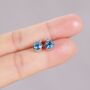 Blue Topaz Birthstone Stud Earrings, thumbnail 4 of 7