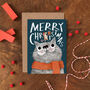 Cat And Mouse Illustrated Christmas Card, thumbnail 1 of 2