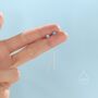 4mm Blue Opal Dot Threader Earrings In Sterling Silver, thumbnail 5 of 9
