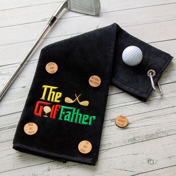 The Golffather Novelty Tri Fold Golf Towel, 2 of 9