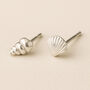 Mismatched Sterling Silver Shell Stud Earrings, thumbnail 1 of 7