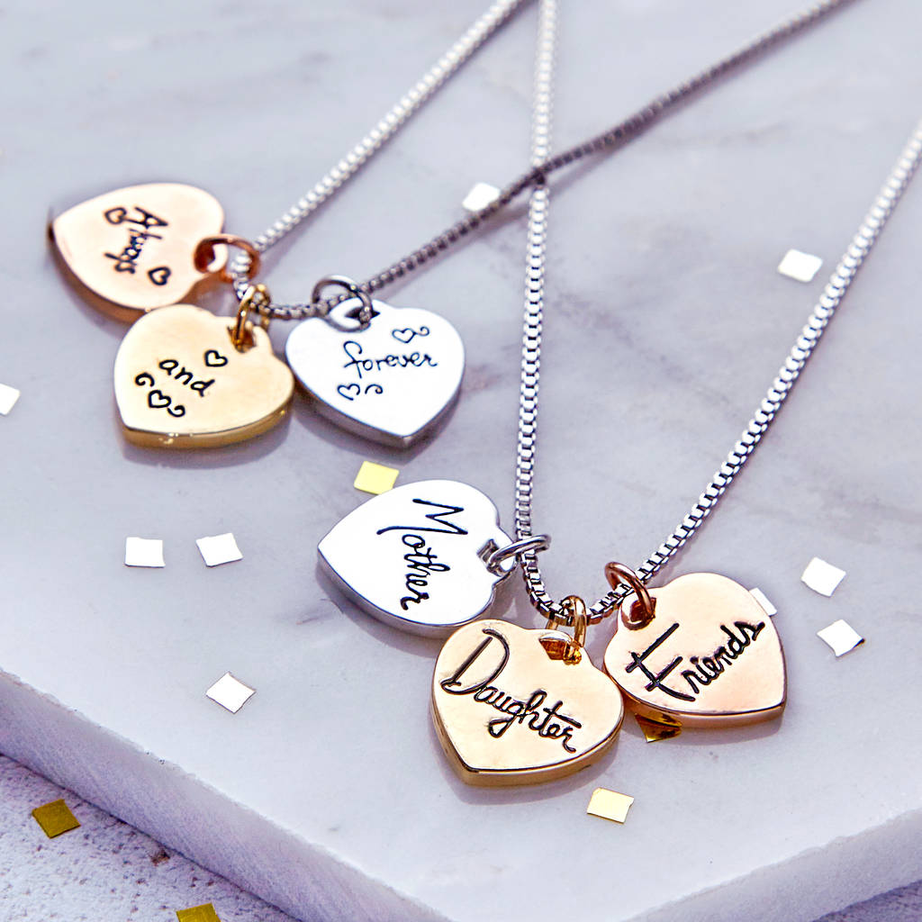 mother, daughter, friends mixed metal heart necklace by junk jewels ...