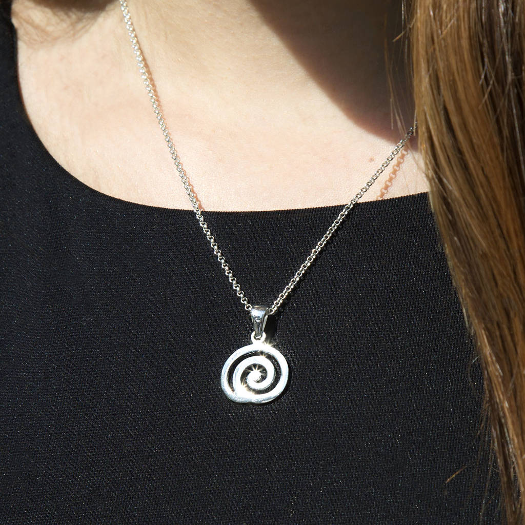 Sterling silver pendant, Spiral  silver pendant