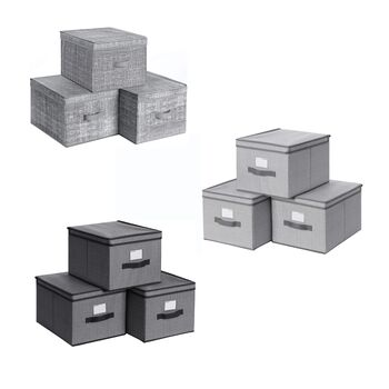 Set Of Three Storage Boxes Folding Storage Organiser, 11 of 12