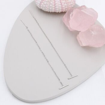 Sterling Silver Minimalist Bar Ear Threader, 5 of 12