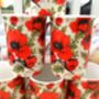 Set Of Six Straight Mugs In Red Poppy Design, thumbnail 4 of 11