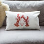 Romantic Lobster Personalised Rectangular Cushion, thumbnail 2 of 4
