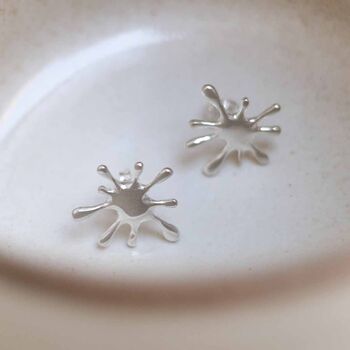 Sterling Silver Splat Studs, 3 of 6