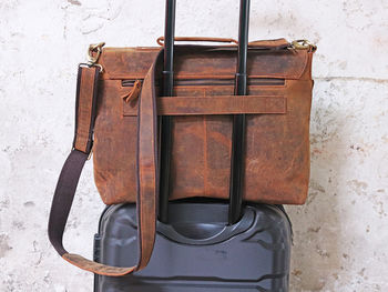 Classic Leather Satchel Briefcase, 4 of 11