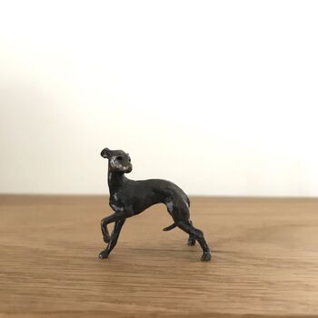 Miniature Bronze Whippet Sculpture 8th Anniversary Gift, 4 of 11