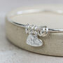 Sterling Silver Textured Heart Charm Bangle, thumbnail 1 of 5