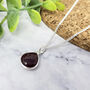 Dark Ruby 40th Birthday Gift Gem Silver Necklace, thumbnail 1 of 3