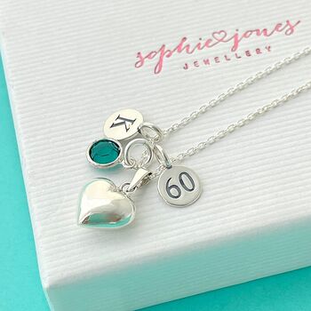 Personalised 60th Birthday Necklace With Heart, 2 of 6