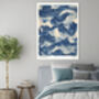 Japanese Yasuragi Inner Peace Blue Wave Art Print, thumbnail 3 of 3
