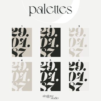 Personalised Bold Date Print In Neutral Colours, 3 of 9