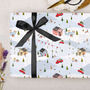 Three Sheets Of Snowy Christmas Village Wrapping Paper, thumbnail 1 of 2