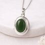 Personalised Sterling Silver Nephrite Jade Gemstone Locket Necklace With Photos, thumbnail 1 of 9