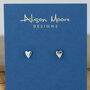 Tiny Sterling Silver Heart Studs, thumbnail 1 of 5
