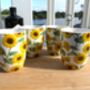 Set Of Four China Aspen Mugs In Sunflower Design, thumbnail 4 of 12