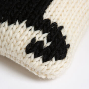 Black Cat Cushion Cover Knitting Kit, 8 of 9
