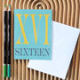 Mini Roman Numerals Sixteen Card, thumbnail 3 of 4