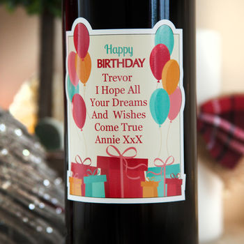 Personalised Wine With Custom Happy Birthday Label, 3 of 4