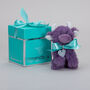 Personalised Mini Purple Collectible Highland Cow Soft Toy Cow, Gift Boxed, thumbnail 7 of 12