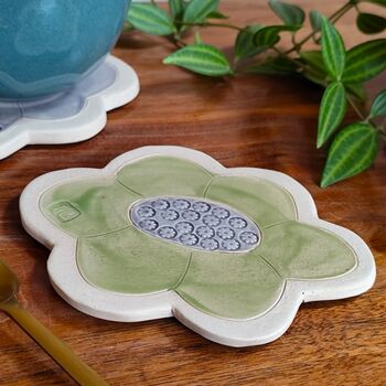 Flower Shaped Ceramic Coaster, 2 of 9