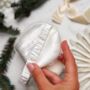 Luxury Christmas Pyjama Gift Set For Her With Eye Mask And Satin Hair Bow In Black And White, thumbnail 6 of 11