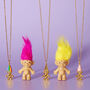 Retro Gold Plated Troll Doll Necklace, thumbnail 2 of 7