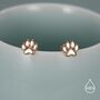 Sterling Silver Paw Print Flat Back Studs, thumbnail 4 of 11
