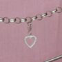 Sterling Silver Crystal Heart Charm, thumbnail 4 of 7