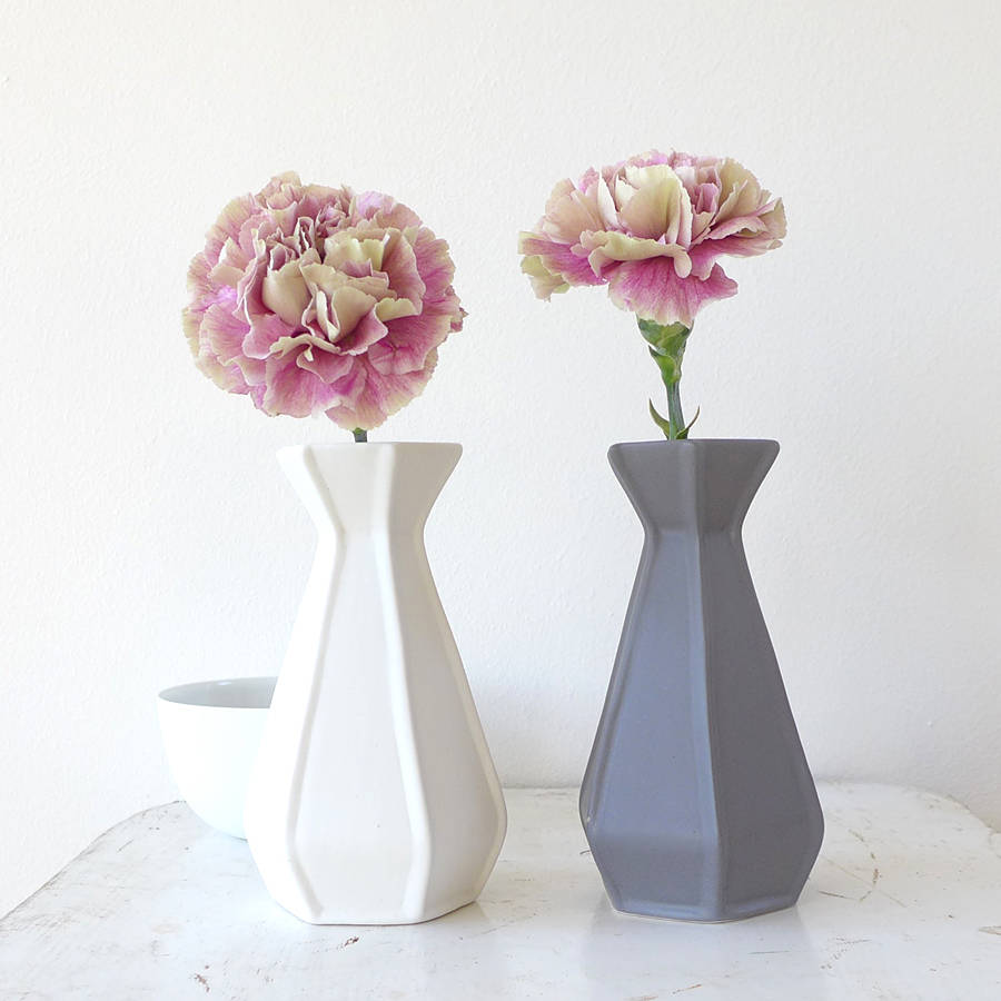 small matt glaze geometric ceramic vase by lilac coast