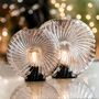 Cordless Grey Swirl Glass Table Lamps, thumbnail 1 of 6