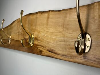 Coat Hooks Mounted On Handcrafted Spalted Beech Wood, 4 of 9