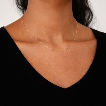 Solid 9ct Gold Light Trace Chain Necklace – 16in To 20in, 5 of 9